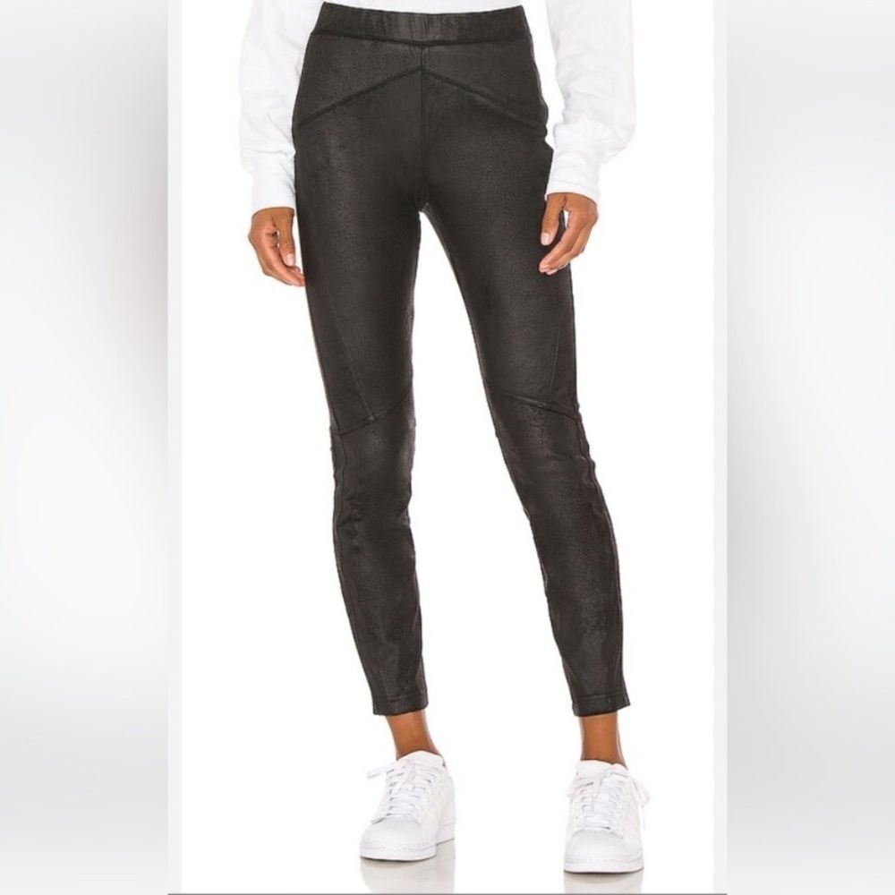 Free People Midnight Faux Black Suede Leggings Size XS